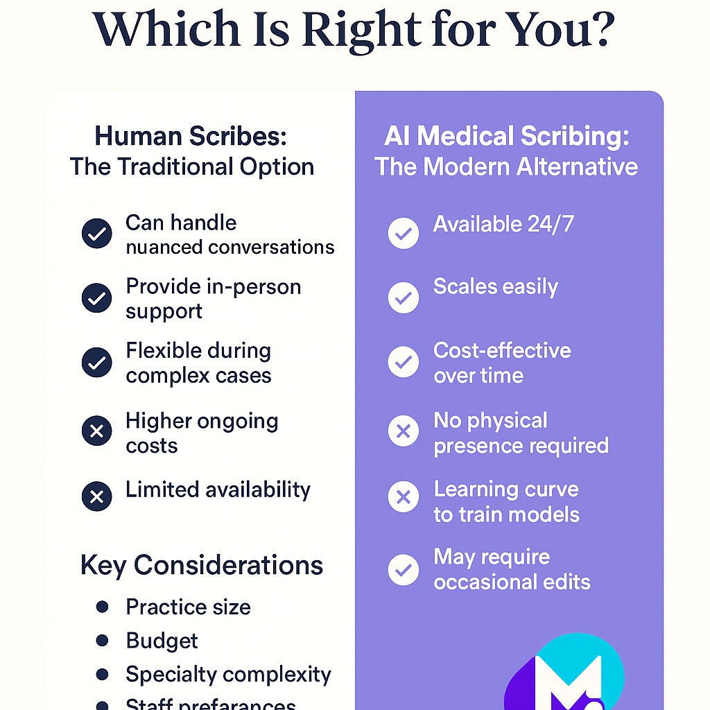 AI Medical Scribing vs. Human Scribes: Which Is Right for You?